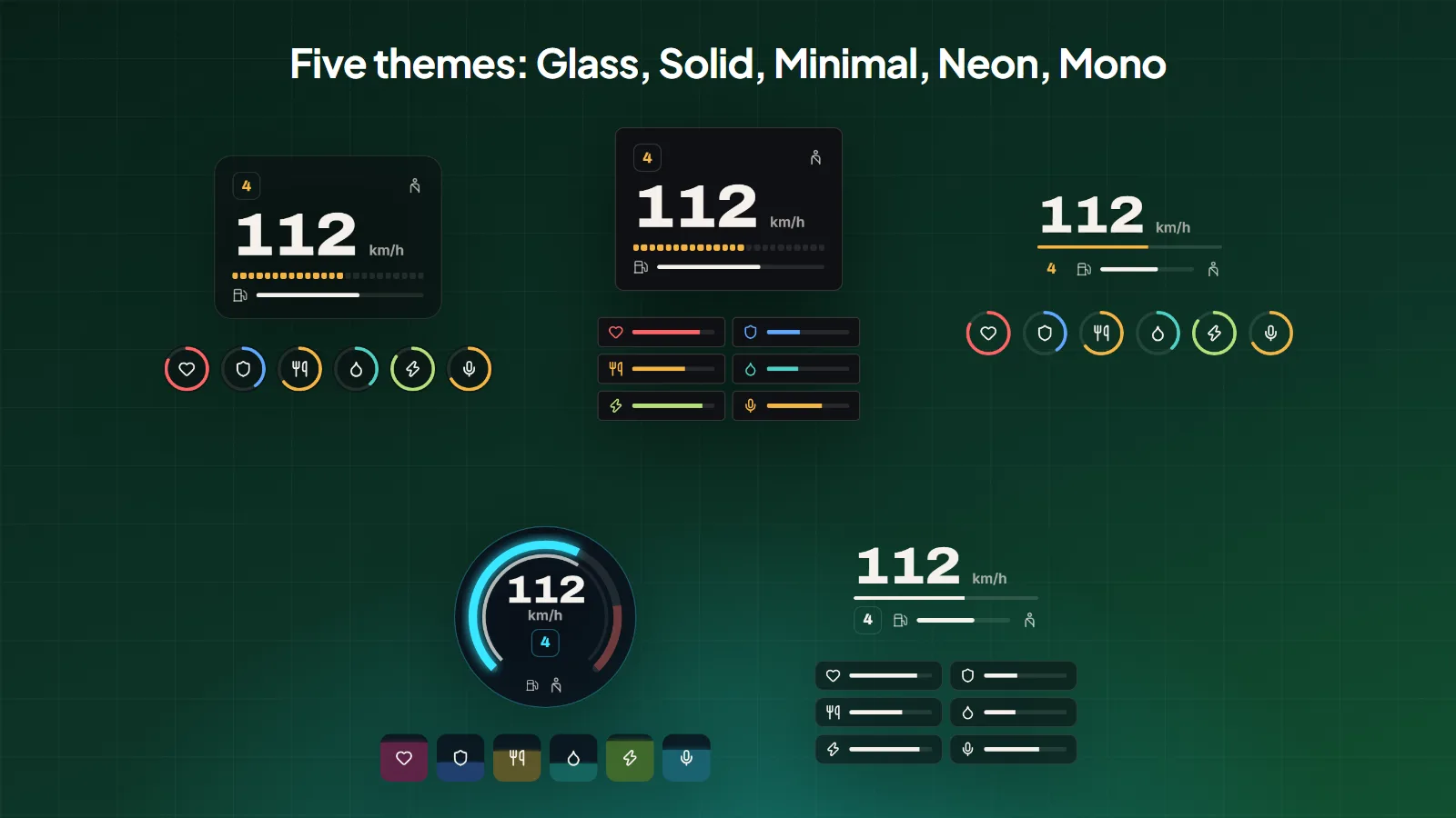 The theme picker in the manniche_hud editor